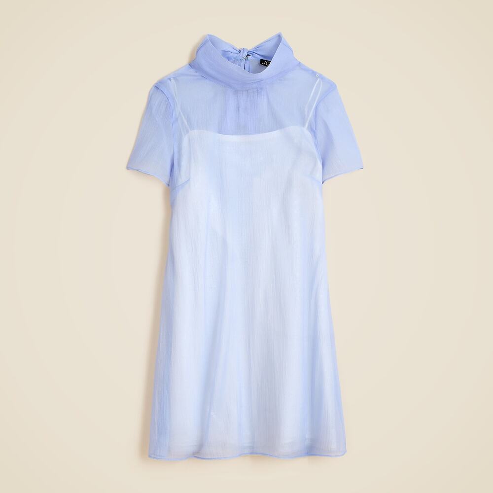NWT J Crew Collection Bow-Tie Slip Dress in Organza Blue Size 10 - Picture 3 of 3